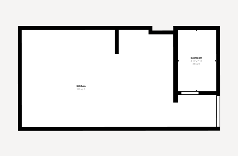 Floor plan for 1 bed, 1 bath, 467 sqft